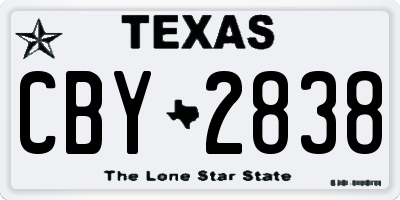 TX license plate CBY2838