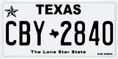 TX license plate CBY2840