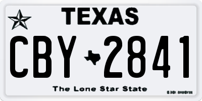 TX license plate CBY2841