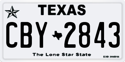 TX license plate CBY2843
