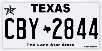 TX license plate CBY2844