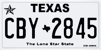TX license plate CBY2845