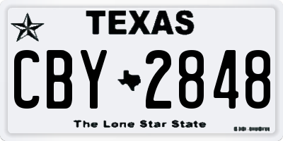 TX license plate CBY2848