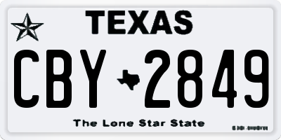 TX license plate CBY2849