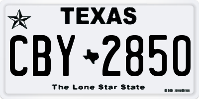 TX license plate CBY2850