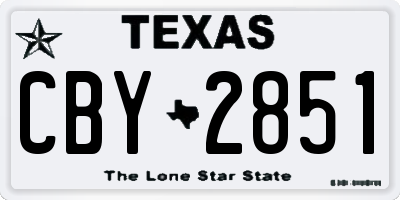 TX license plate CBY2851