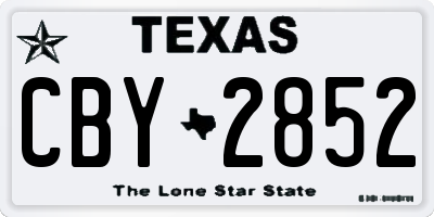 TX license plate CBY2852