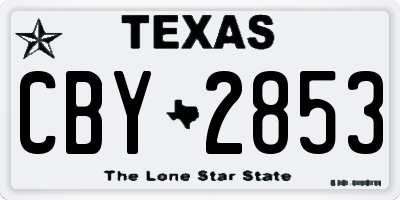 TX license plate CBY2853