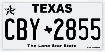 TX license plate CBY2855