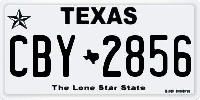 TX license plate CBY2856