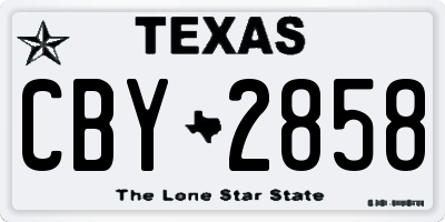 TX license plate CBY2858