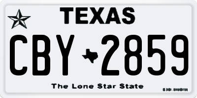 TX license plate CBY2859