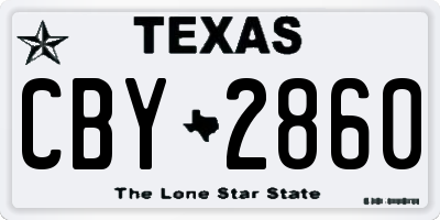 TX license plate CBY2860