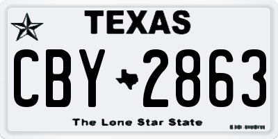 TX license plate CBY2863