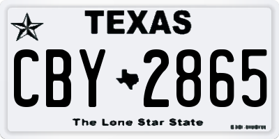 TX license plate CBY2865
