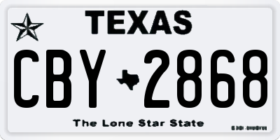 TX license plate CBY2868
