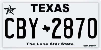 TX license plate CBY2870