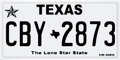 TX license plate CBY2873
