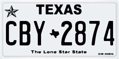 TX license plate CBY2874