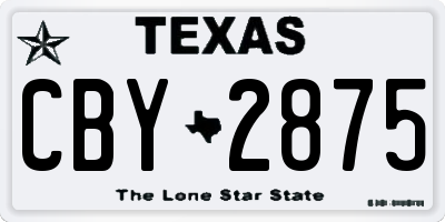 TX license plate CBY2875