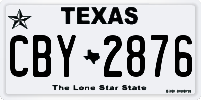 TX license plate CBY2876