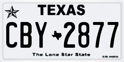 TX license plate CBY2877