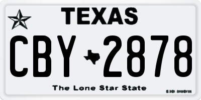 TX license plate CBY2878