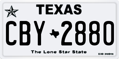 TX license plate CBY2880