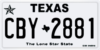 TX license plate CBY2881