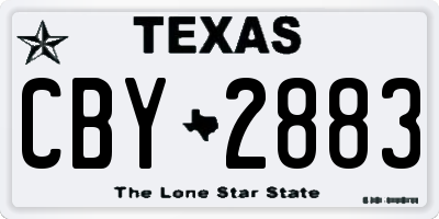TX license plate CBY2883