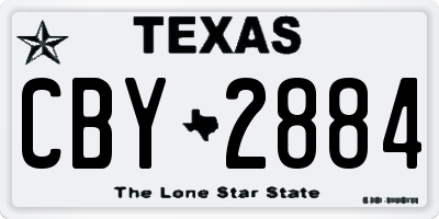 TX license plate CBY2884