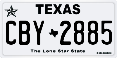 TX license plate CBY2885