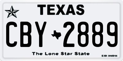 TX license plate CBY2889