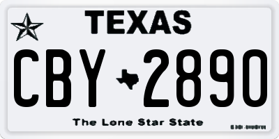 TX license plate CBY2890
