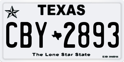 TX license plate CBY2893