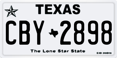 TX license plate CBY2898