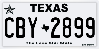TX license plate CBY2899