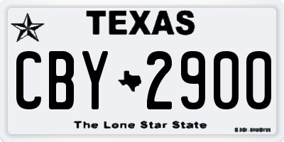 TX license plate CBY2900