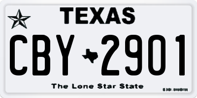 TX license plate CBY2901