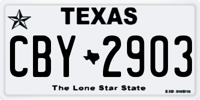 TX license plate CBY2903