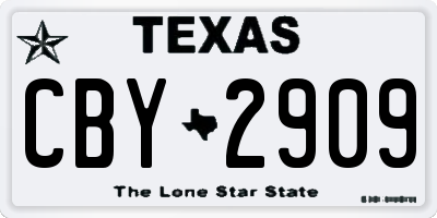 TX license plate CBY2909