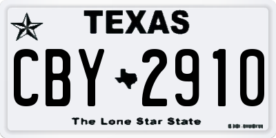 TX license plate CBY2910