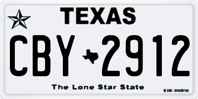 TX license plate CBY2912