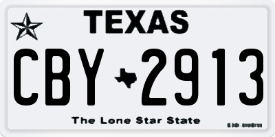 TX license plate CBY2913