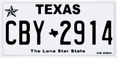 TX license plate CBY2914