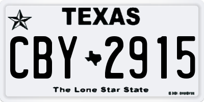 TX license plate CBY2915