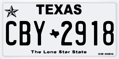 TX license plate CBY2918