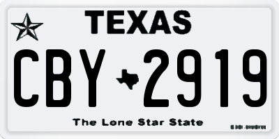 TX license plate CBY2919