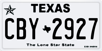 TX license plate CBY2927