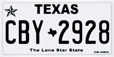 TX license plate CBY2928